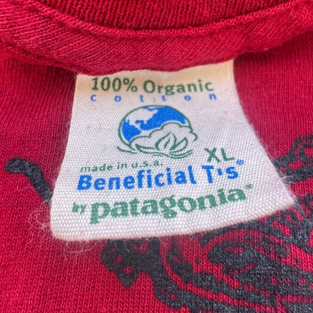 RARE Patagonia Beneficial‎ Ts Vintage Surf 1999 Dragon Graphic Shirt Red XL USA